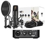 Rode NT1 Condenser Microphone And One-Channel USB Audio Interface Pack Front View